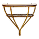 Bamboo and Formica Demilune Console Table with a Lower Shelf, Italy
