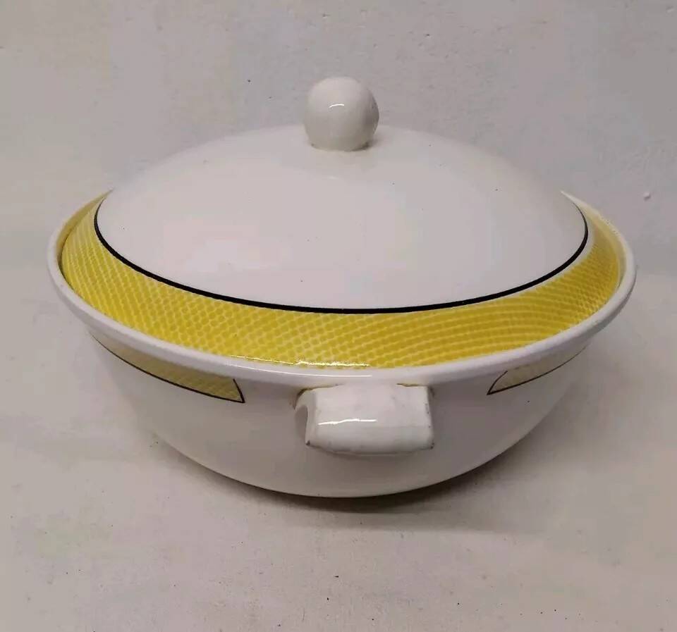 Old soup tureen with lid saline France vintage