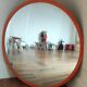 Convex vintage orange mirror