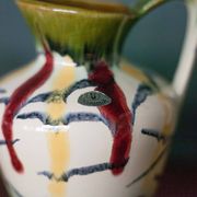Pair of vintage ceramic vase U-Keramik 1505/20 West Germany, vase with handle, collection, pottery