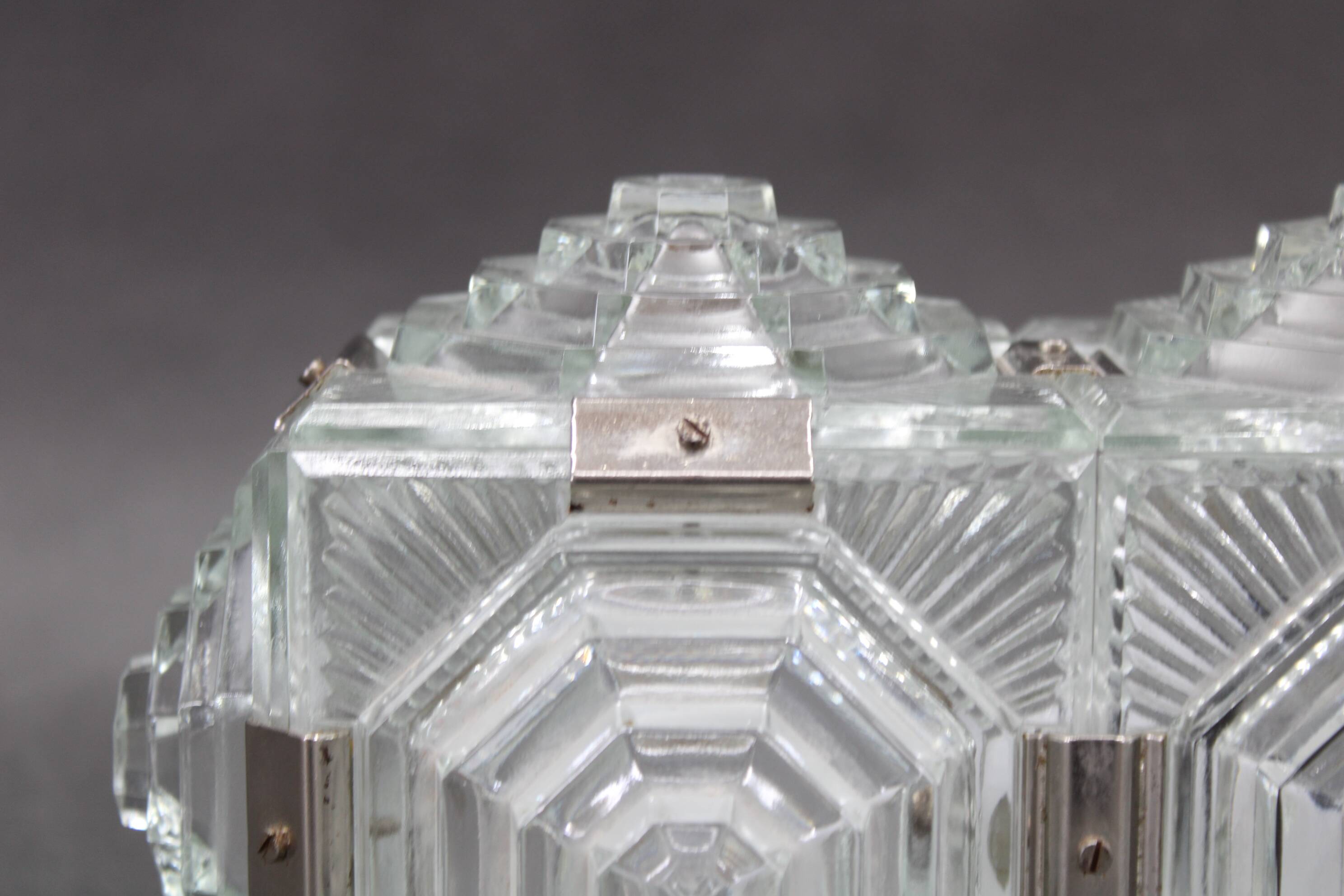 1970s Brutalist Wall Glass Light by Kamenicky Senov, Czechoslovakia