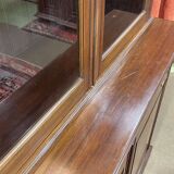 English walnut two-body library from the early 20th century.