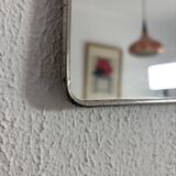 Miroir vintage 1960 barbier coiffeur carton chainette - 29 x 23 cm