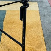 Large wrought iron and glass coffee table by Jacques Ducru