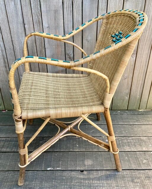 Old rattan armchair