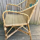 Old rattan armchair