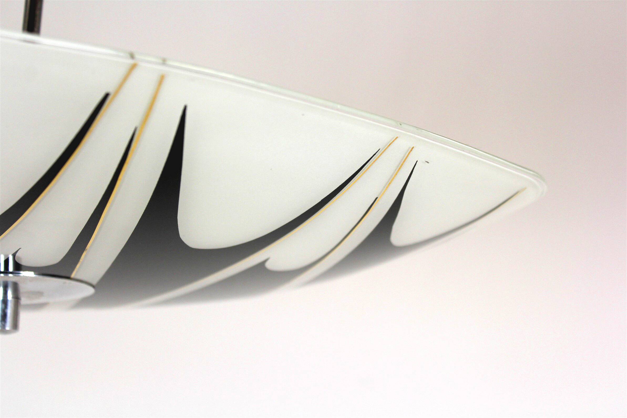 Large Vintage Czechoslovakian Opaline Glass Pendant Lights, 1970s, Set of 2