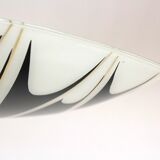 Large Vintage Czechoslovakian Opaline Glass Pendant Lights, 1970s, Set of 2