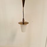 Lantern suspension in brass and opaline year 60