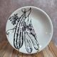 Flat plate Gien France vegetable garden decoration black and white courgettes