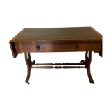 Coffee table with wheels and leather top