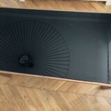 Dining table year 30 bronze and exotic wood