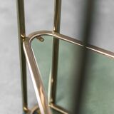 Console d’angle rangement métal verre 70s vintage
