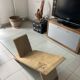 Table basse verre et chene