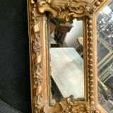 Miroir a pare closes en bois et stuc doré Napoléon III XIX siècle