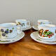 Set of 4 Marjolein Bastin Teacups with Saucers from the "Libelle" Series, J&G Meakin, Wedgwood Group