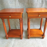 2 bedside tables in stained wood