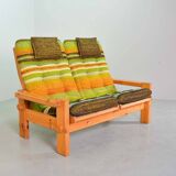 Yngve Ekstrom Scandinavian Design Pinewood 2-Seat Dymling Sofa Swedese 70s