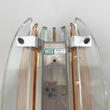 Pair of Italian Murano Glass & Chrome Sconces by Veca, Marked