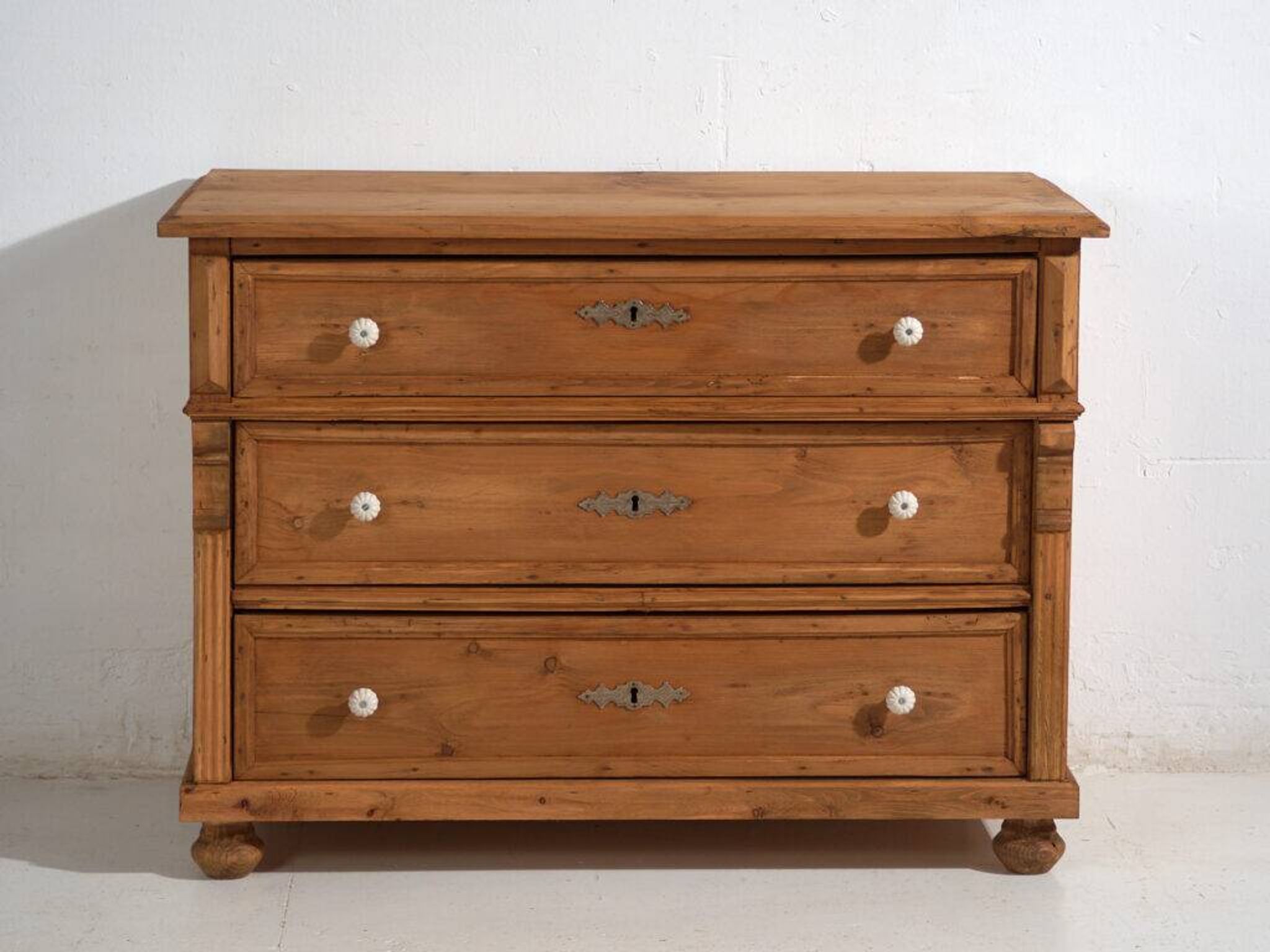 Antique solid pine chest of drawers – European rustic furniture – circa 1900