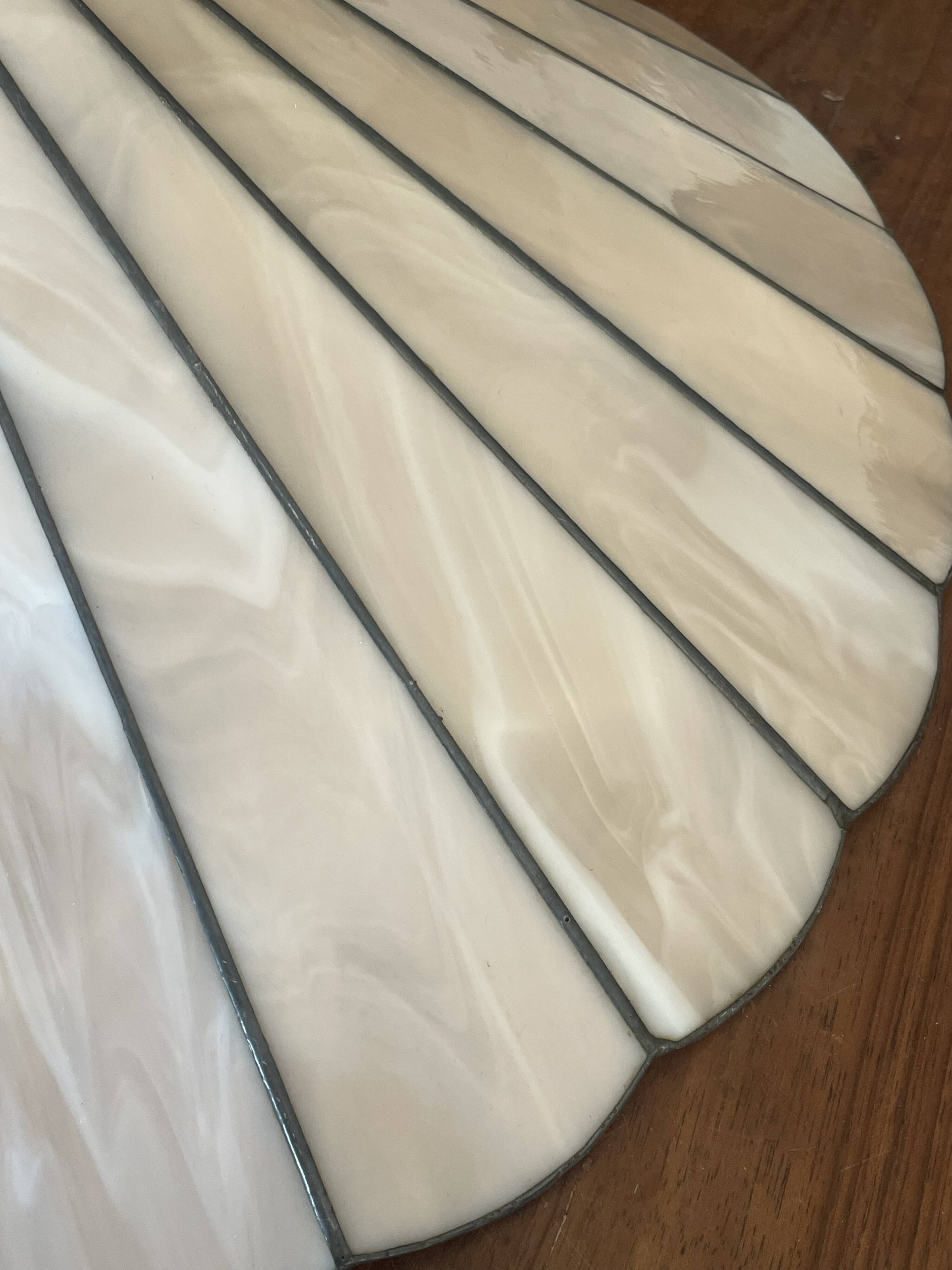 Suspension style Tiffany vintage, opal glass lampshade Ø45cm