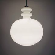 Large white glass chandelier XL by Peill and Putzler