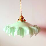 Art deco opaline pendant light