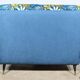 2-Seater Bench in Azure Blue Fabric – 1940s