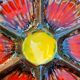 Ceramic oyster dish for 6 Barbotina handcrafted painted and enameled from Vallauris France 1970s