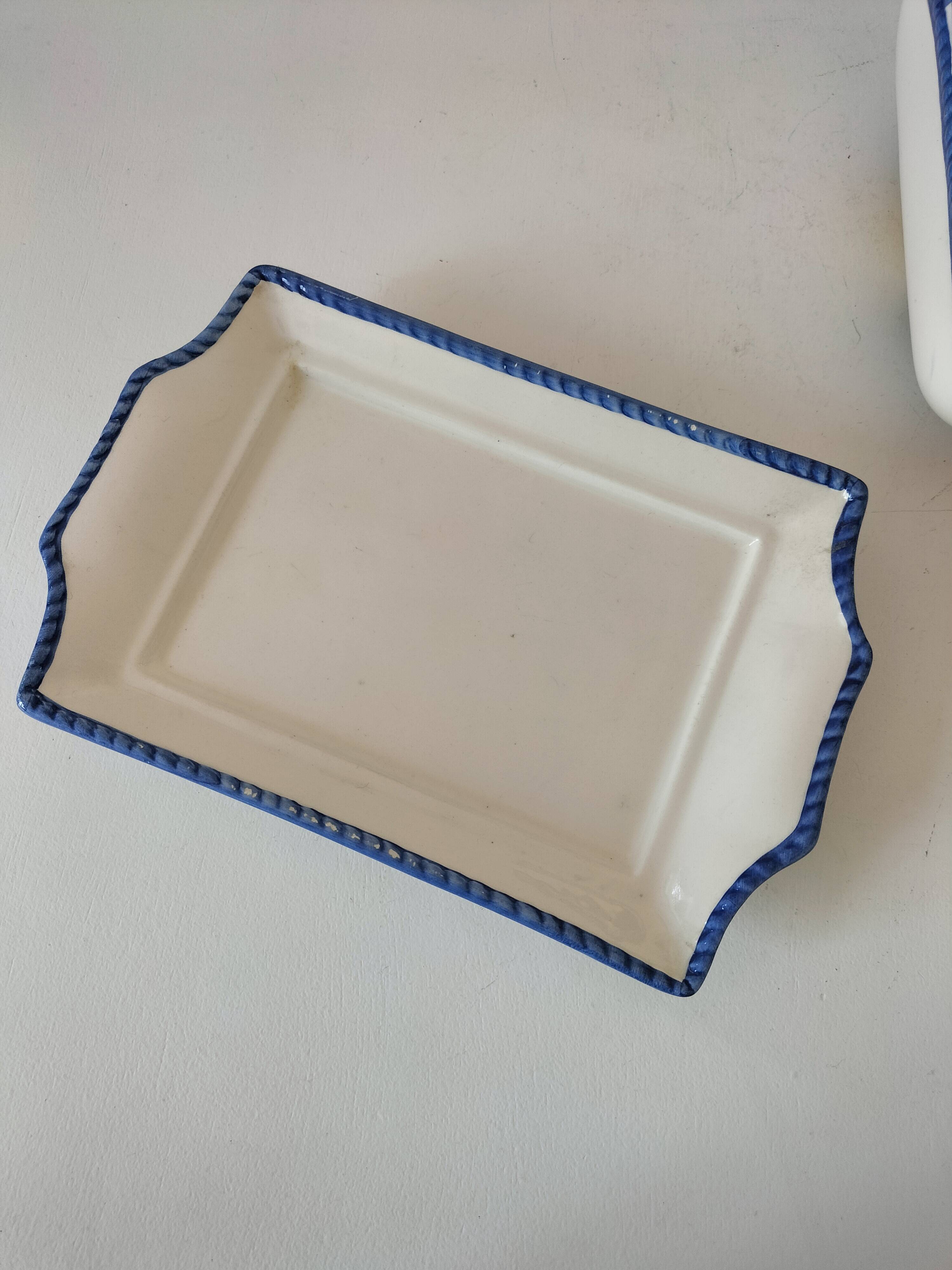 Beurrier en barbotine italienne citron peinte à la main