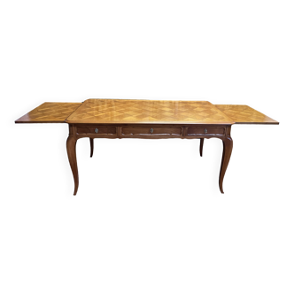 Louis XV style flat desk in blond mahogany