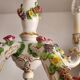 Handgeformt vergoldet vintage Porzellan Kronleuchter Capodimonte 1960er