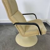Set of 2 Geoffrey Hartcourt armchairs for Artifort yellow fabric 70s
