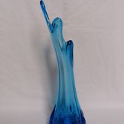 Turquoise blue blown glass vase