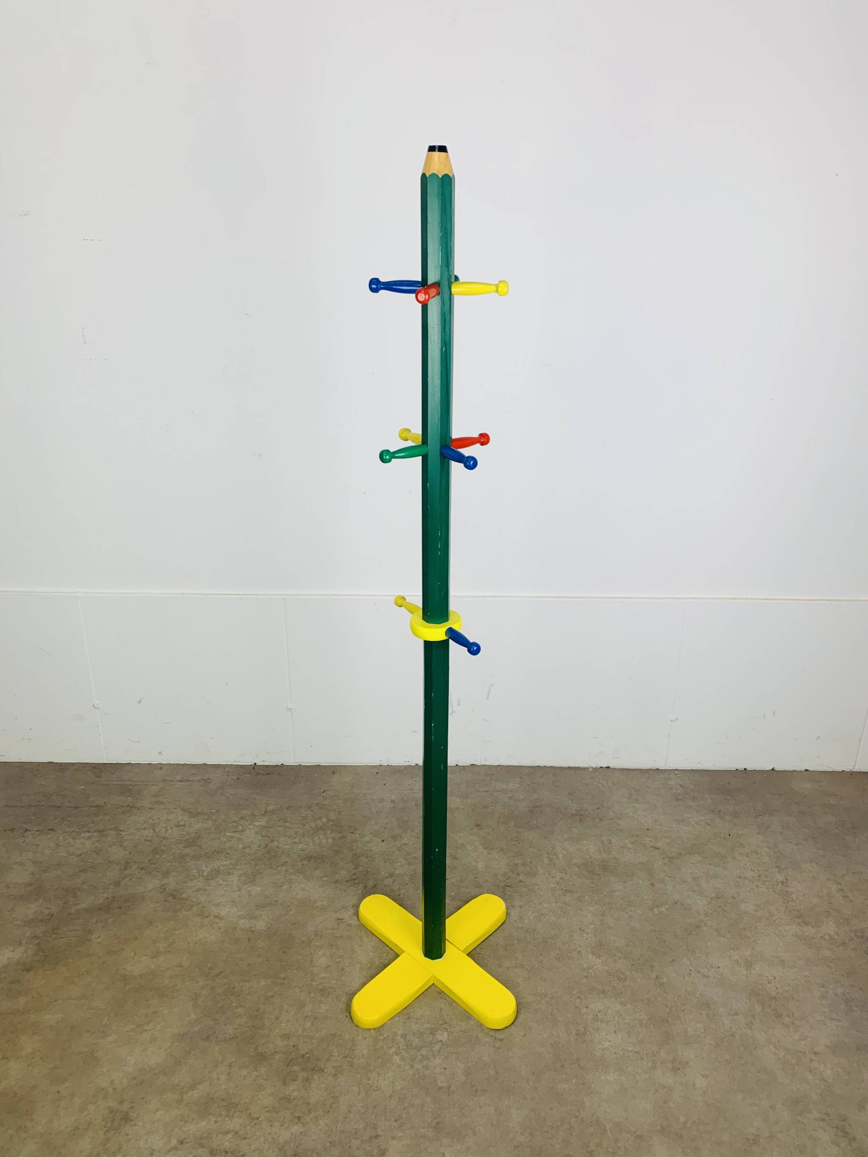 Freestanding coat rack pencil style Pierre Sala, for children, vintage.