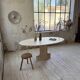 Travertine dining table 1970 Italy Tobia Scarpa