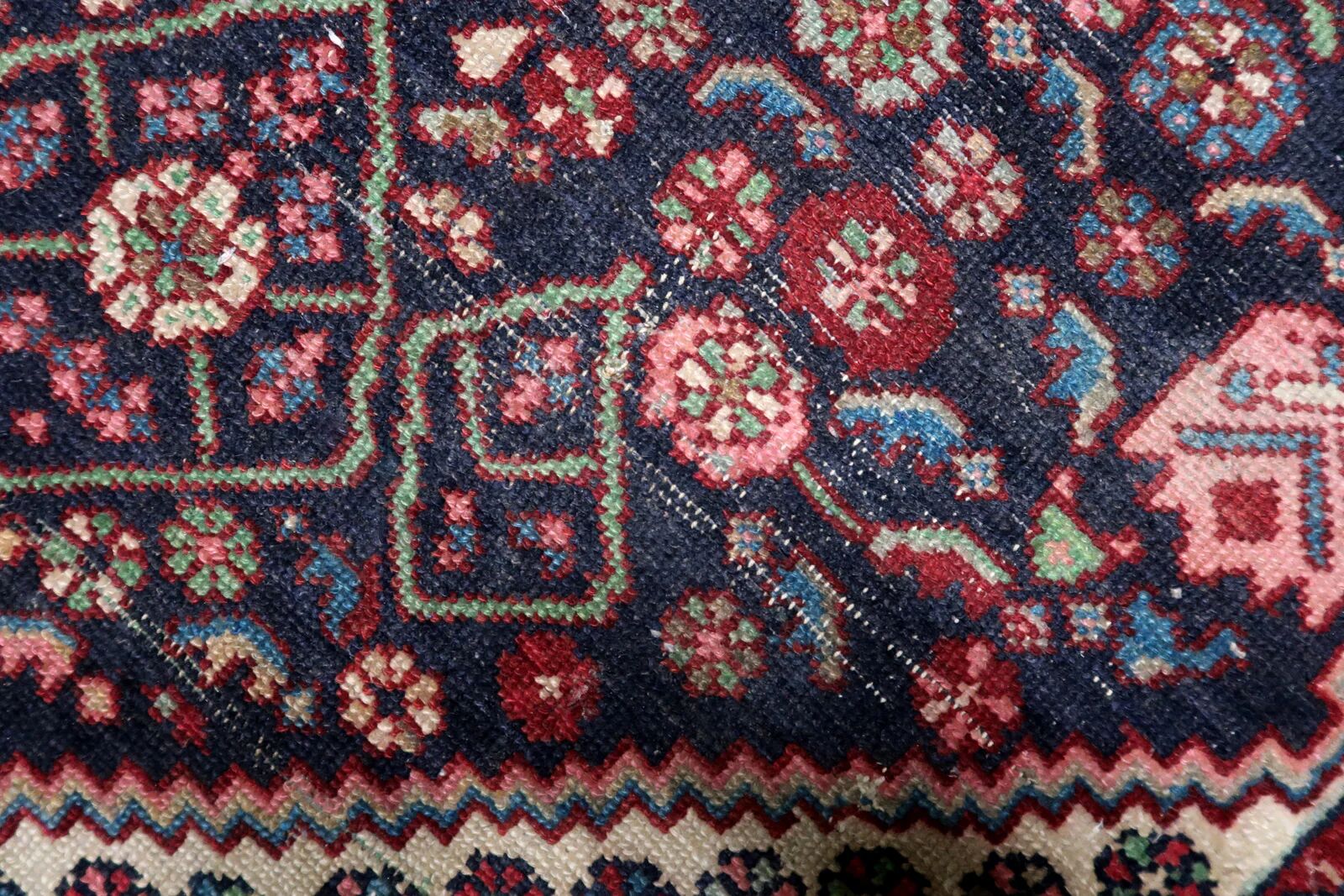 Antique Persian Hamadan handmade rug 3.8' x 6.7' 1920s - 1C1215