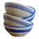 4 vintage striped ivory and blue earthenware bowls by Afibel