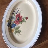 Plat creux ancien ovale villeroy et boch mettlach décor floral 1584