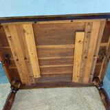 wooden table, almost square, extension possible
