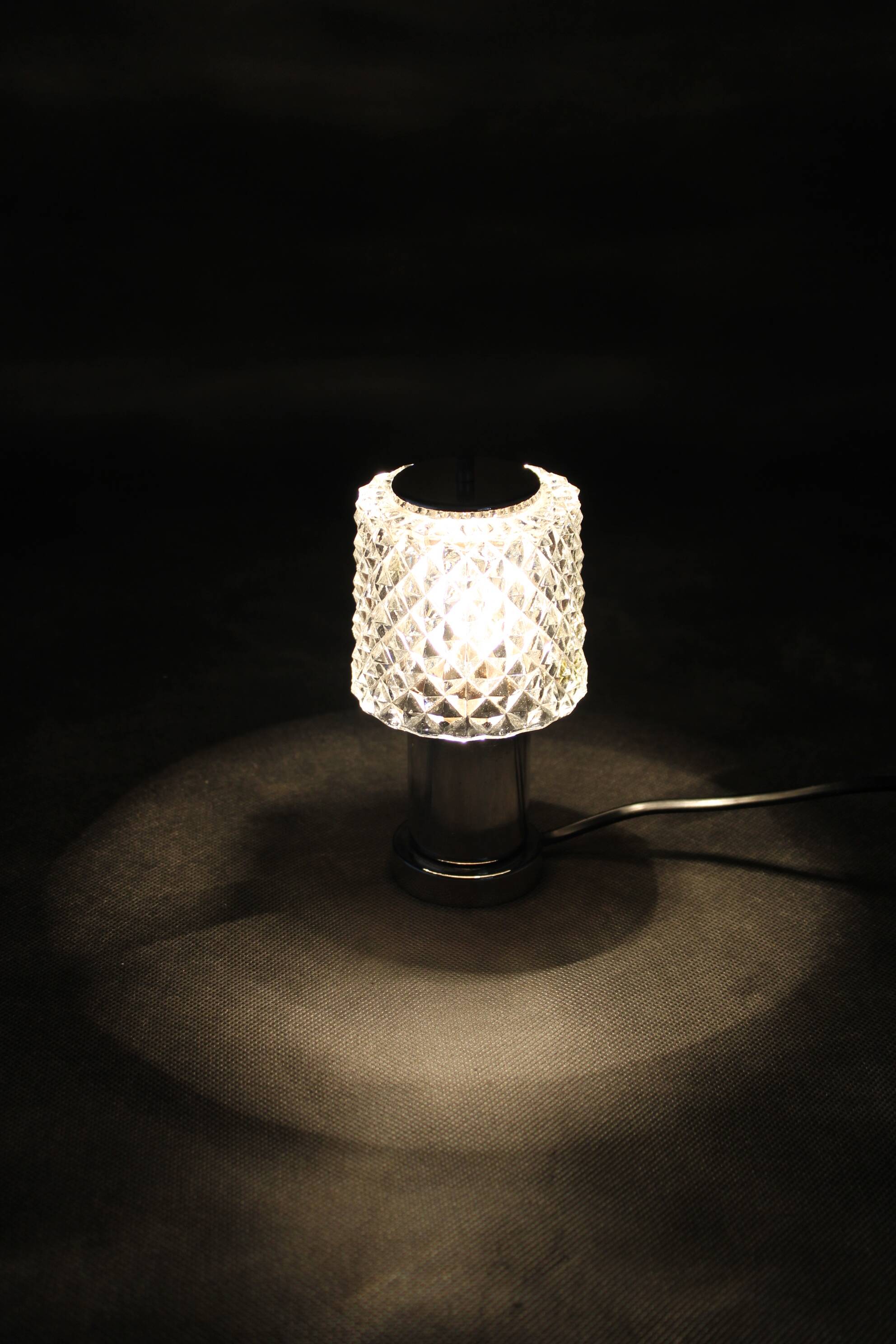 1970s Glass Table Lamp by Kamenicky Senov, Czechoslovakia