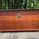 Vintage wooden trunk engraved with Indian ink