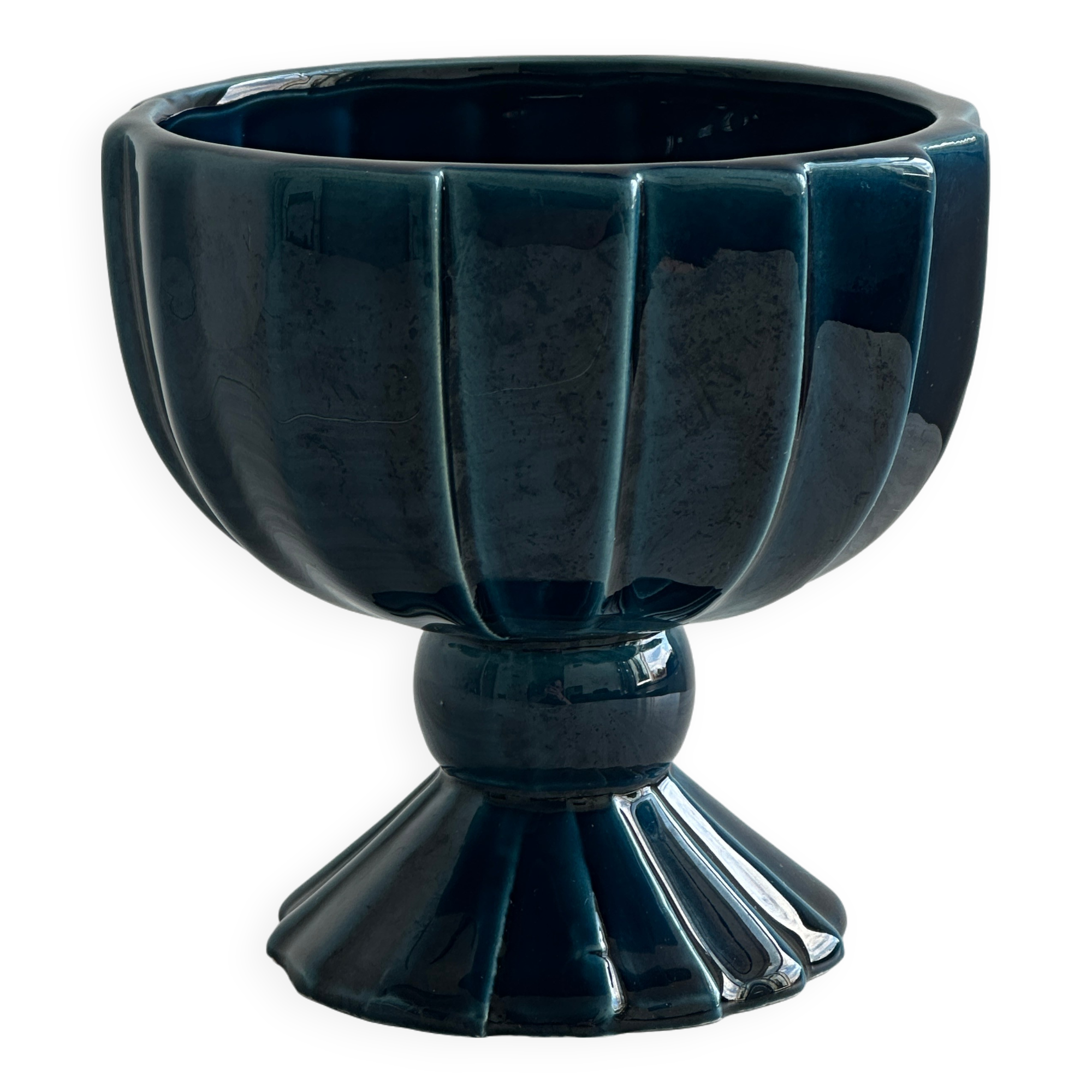 Petite coupe décorative bleue