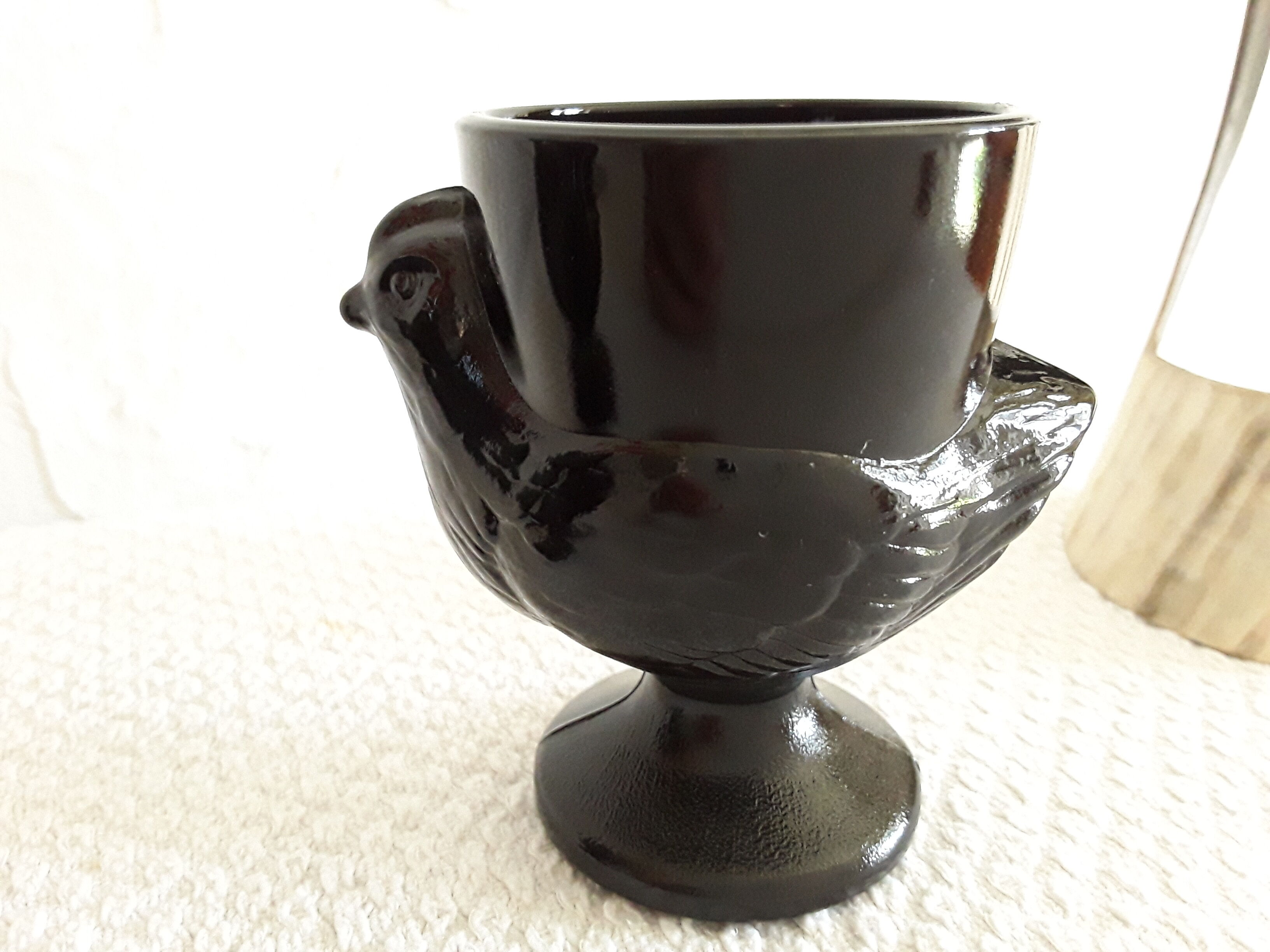 Vintage chicken shells in black opaline