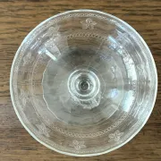 Champagne coupes etched set of 4