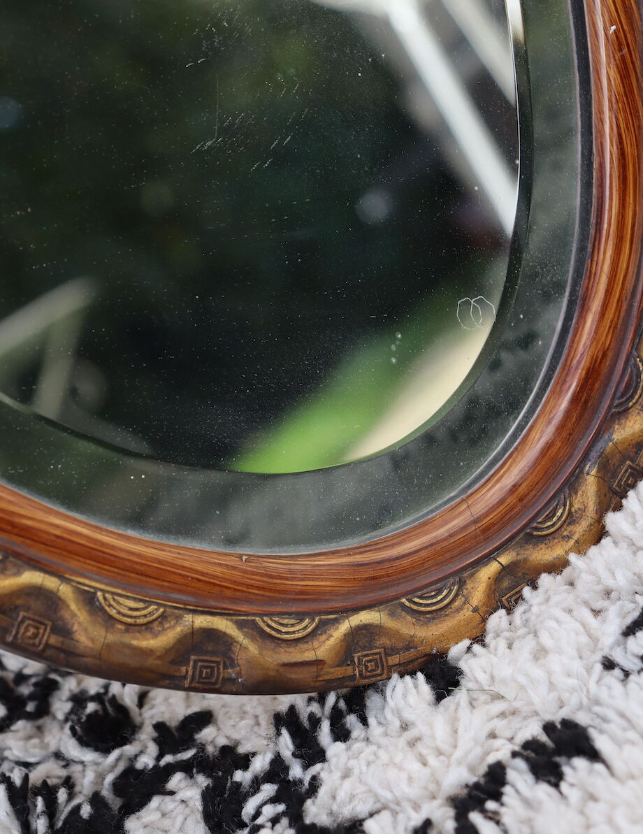 Miroir ovale biseauté Art déco