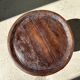 Brown solid wood stool hollow circular seat h:35cm d:30cm