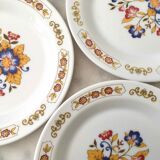 6 assiettes à dessert fleuries 1970