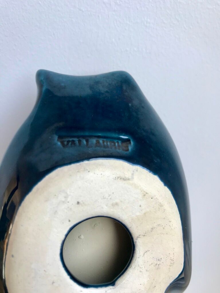 Empty pocket ceramic ring fat lava signed vallauris 70s