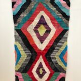 Moroccan Berber carpet Kilim Boucherouite 2.41x1.39m